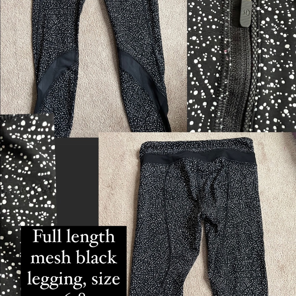 Lulu leggings with mesh and zipper fully length